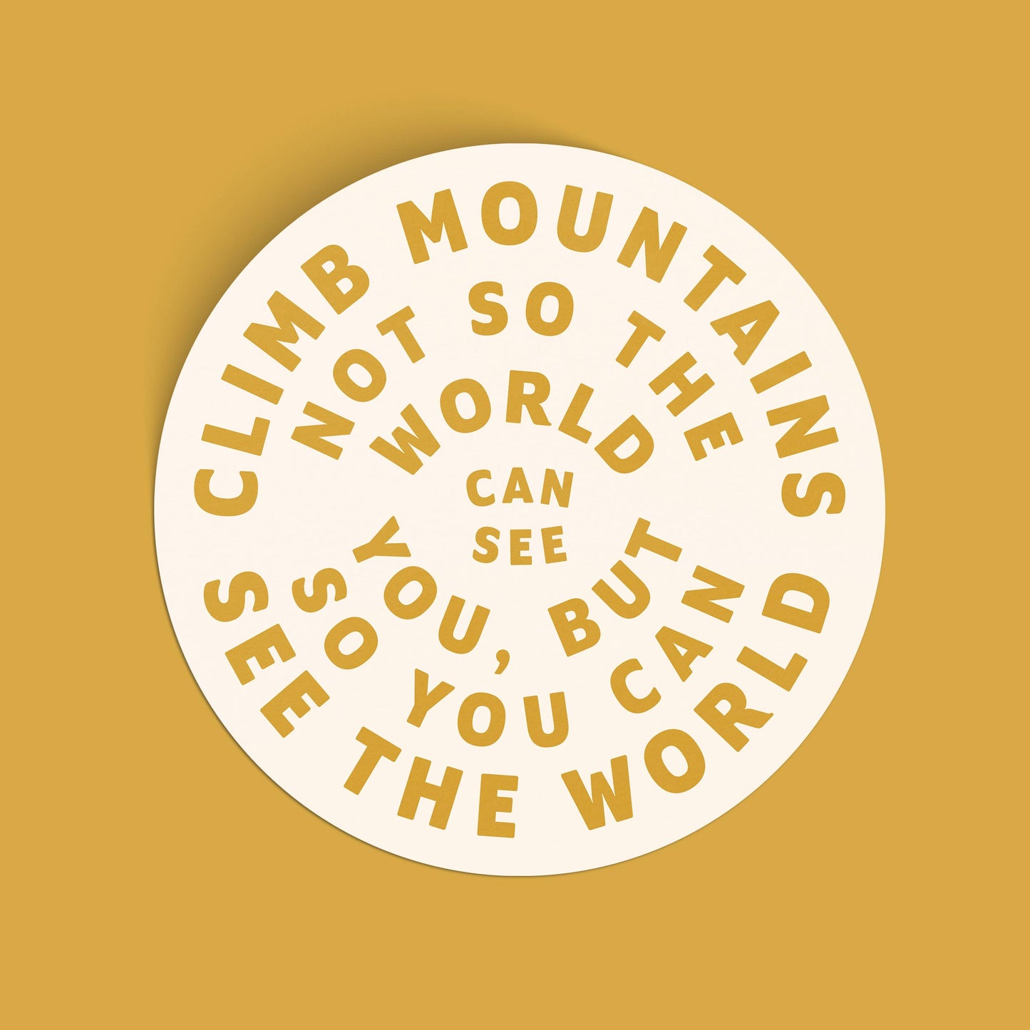 Endless August Supply Co. - Climb Mountains Vinyl Sticker - yellow