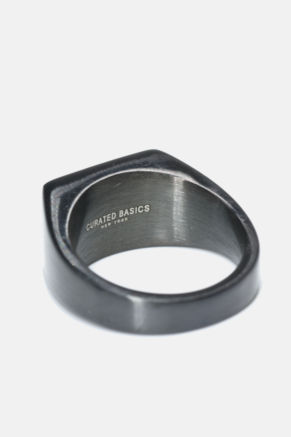 Curated Basics - Flat Top Ring: Black Steel / 10