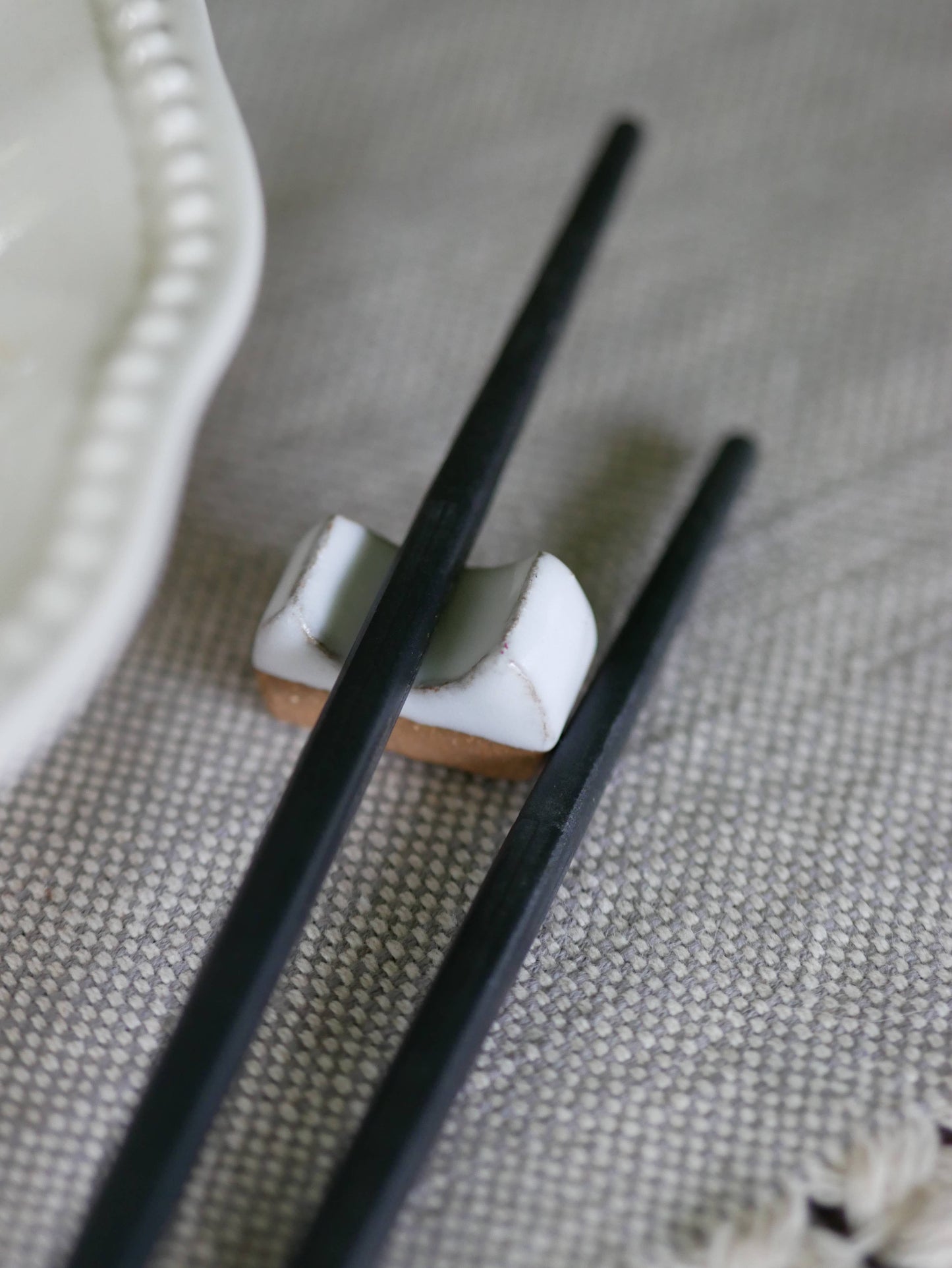 Brush Rest and Paintbrush Holder, Handmade Chopstick Holder: Glazed