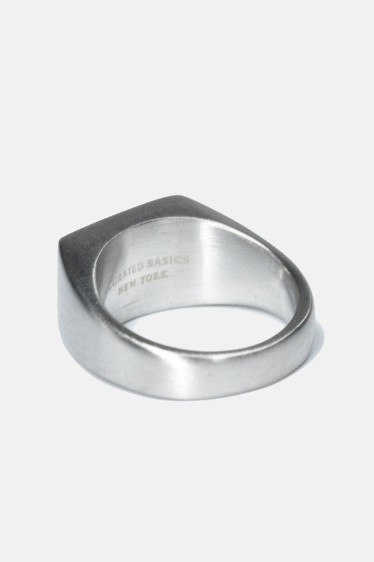 Curated Basics - Flat Top Ring: Steel / 10