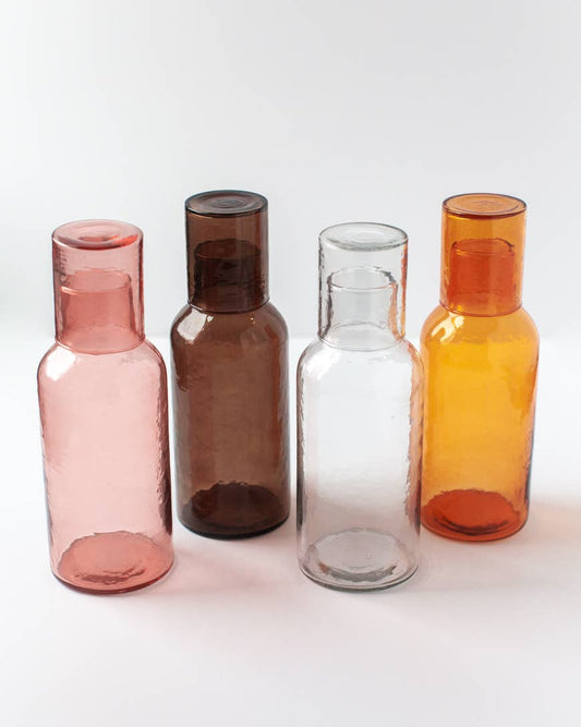 Acacia Creations - Handblown Hammered Glass Carafe: Amber