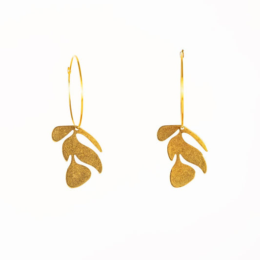 Altiplano - Brass Flower Hoop Earrings