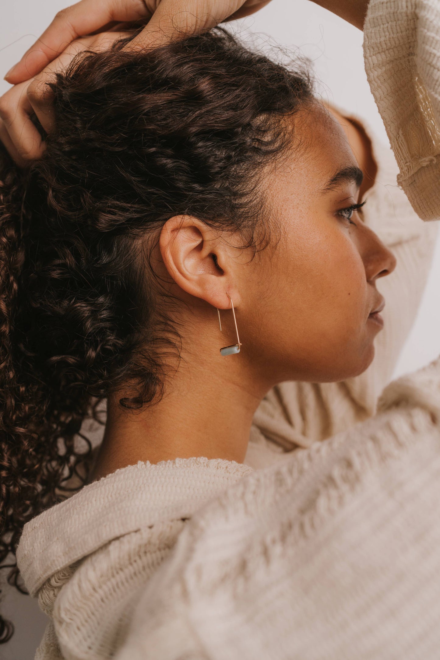 JaxKelly - Drop - Amazonite - Gold Earrings