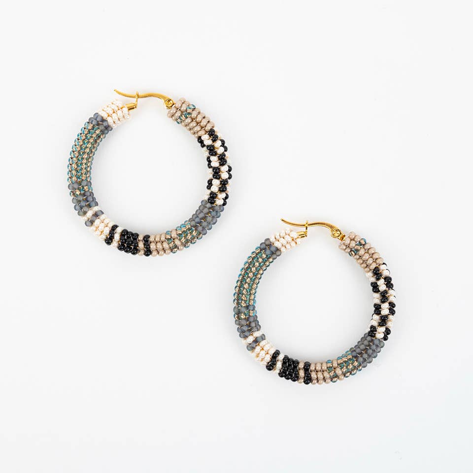 Altiplano - Patchwork Hoop Earrings: Baja