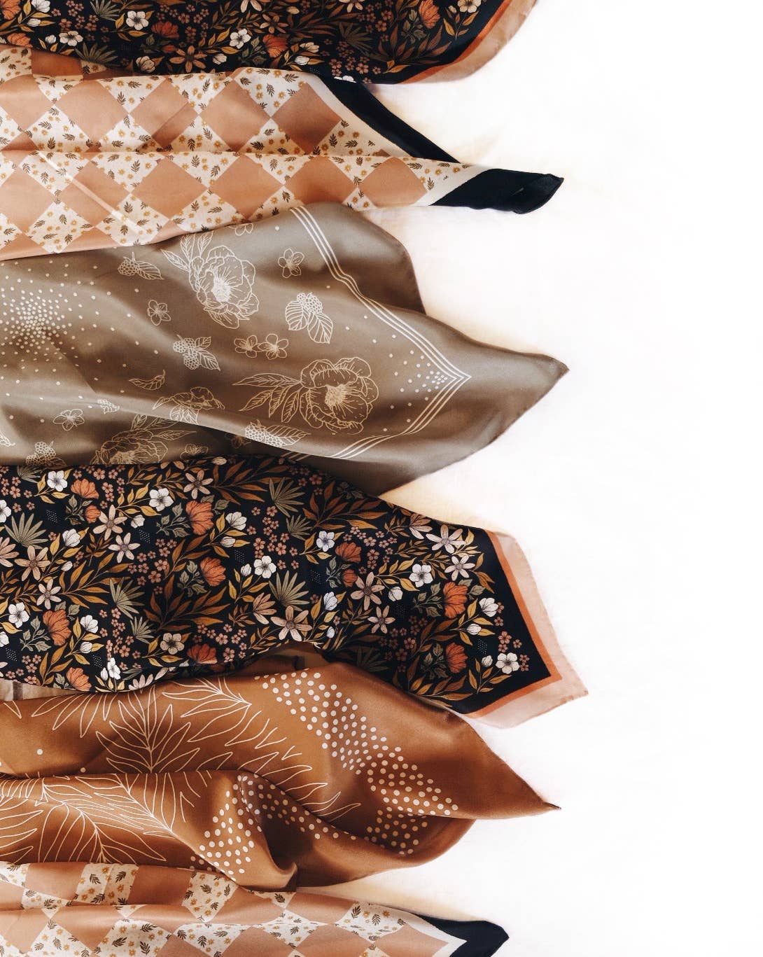 Flora West Design - 100% Silk Bandana Scarf - Midnight Garden Floral