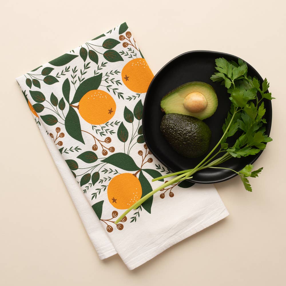 HAZELMADE® Tea Towels + Gifts - Winter Oranges Tea Towel | Kitchen Decor | Holiday