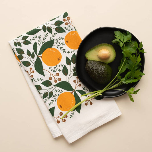 HAZELMADE® Tea Towels + Gifts - Winter Oranges Tea Towel | Kitchen Decor | Holiday