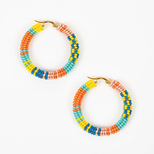 Altiplano - Patchwork Hoop Earrings: Baja