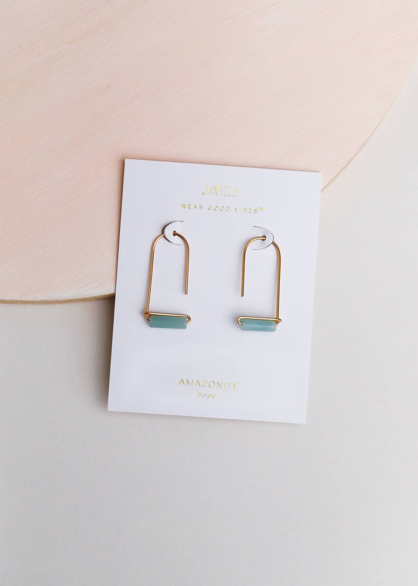 JaxKelly - Drop - Amazonite - Gold Earrings