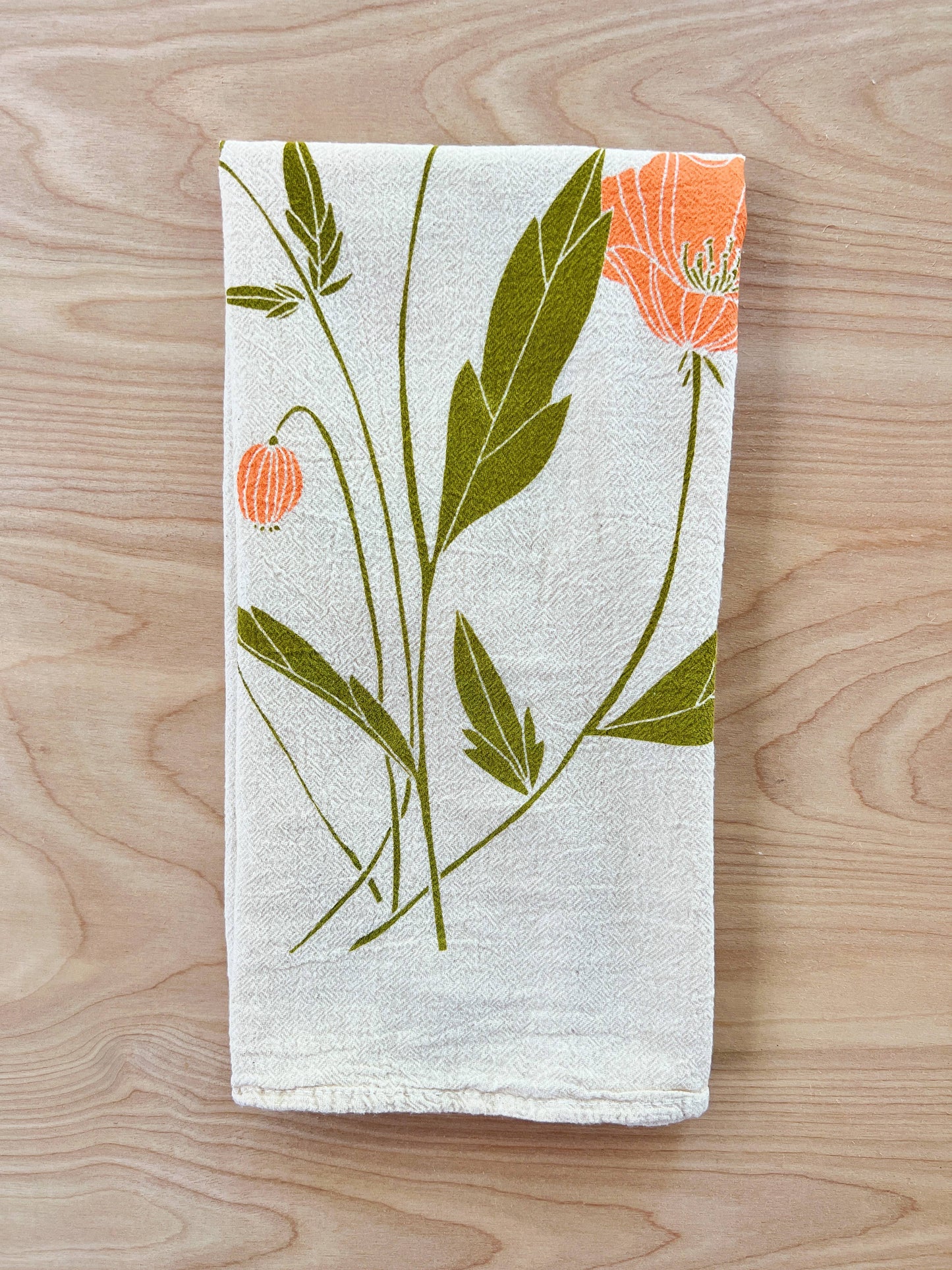 noon designs - California Poppy Tea Towel