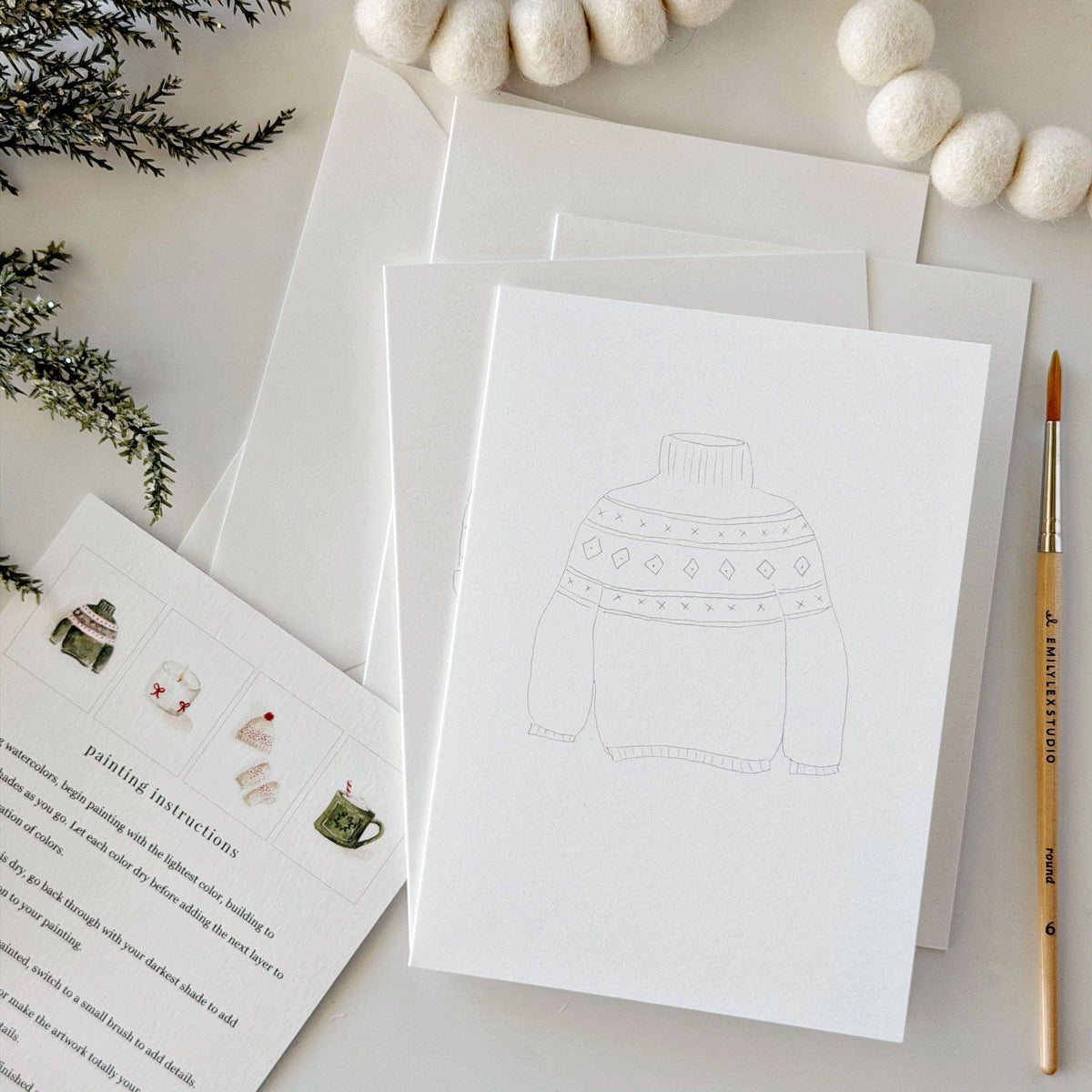 emily lex studio - Warm + cozy paintable notecard