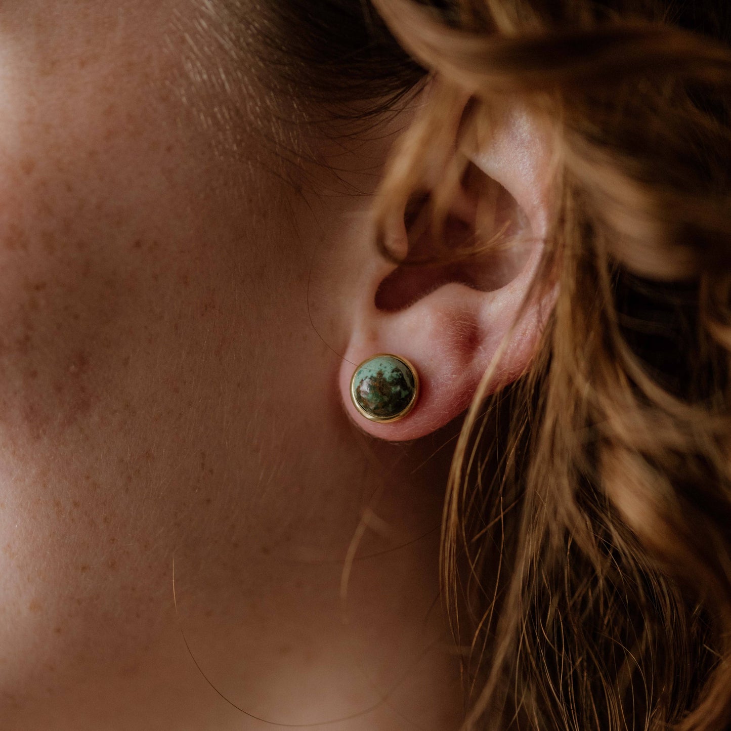 Commonform - Hyalite Studs // Turquoise: Brass / 8mm