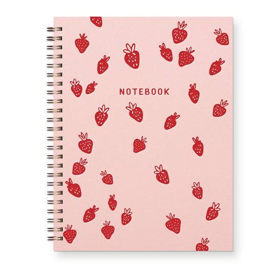 Ruff House Print Shop - Strawberry Pattern Journal : Lined Notebook : Sunset Pink Cover | Heirloom Ink