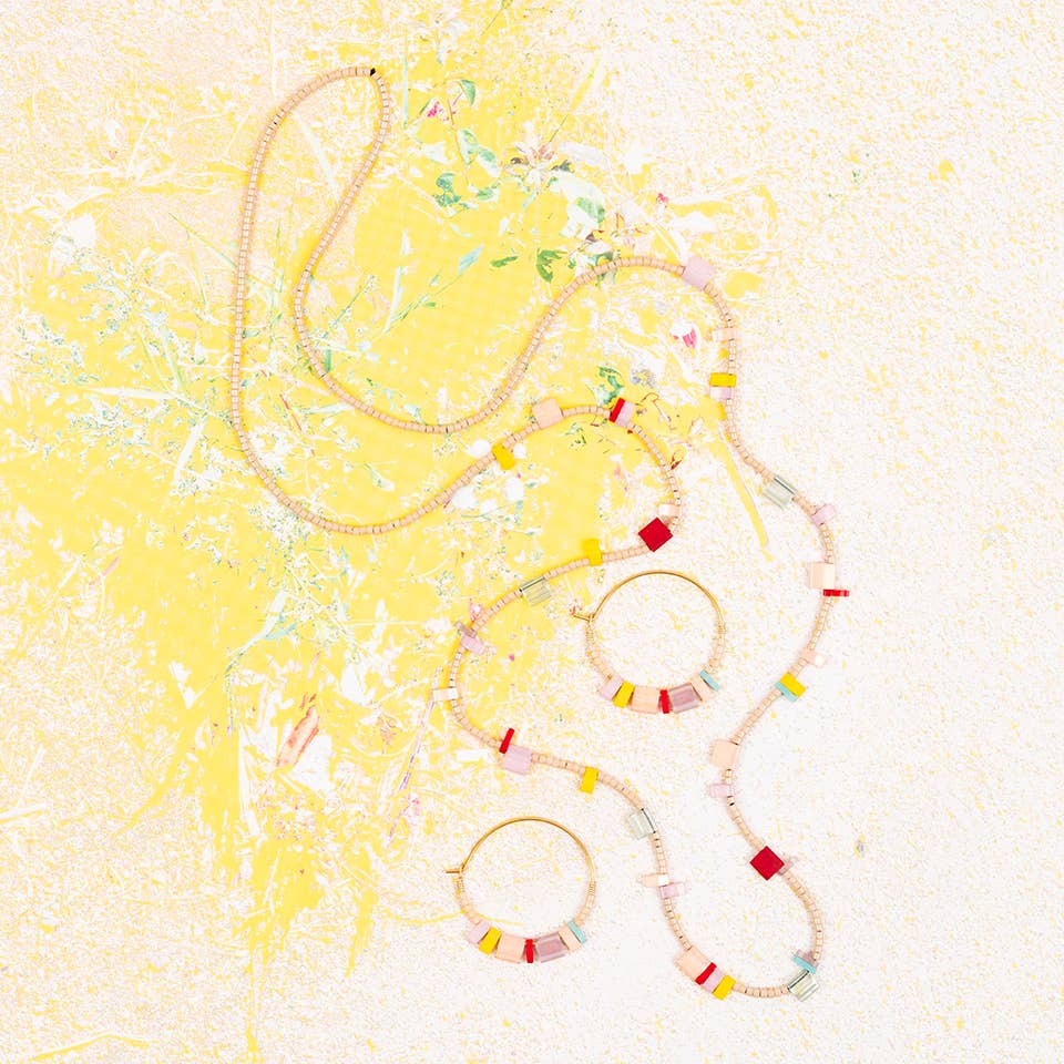 Altiplano - Tila Strand Necklace: Green Denim