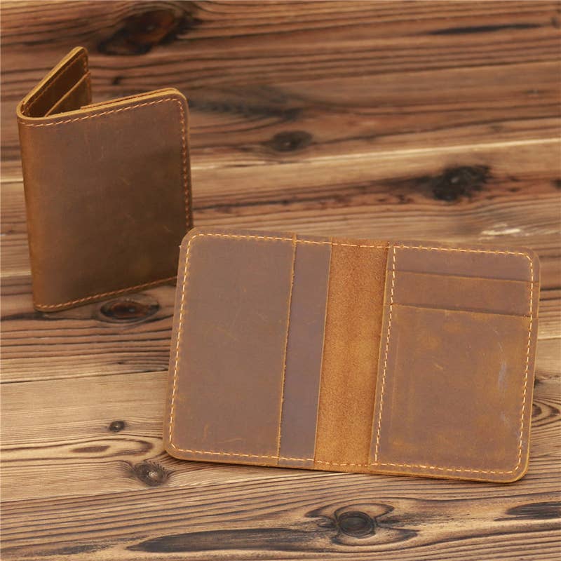 American Leather Goods - Genuine Leather Wallet, Handmade Wallet: Brown