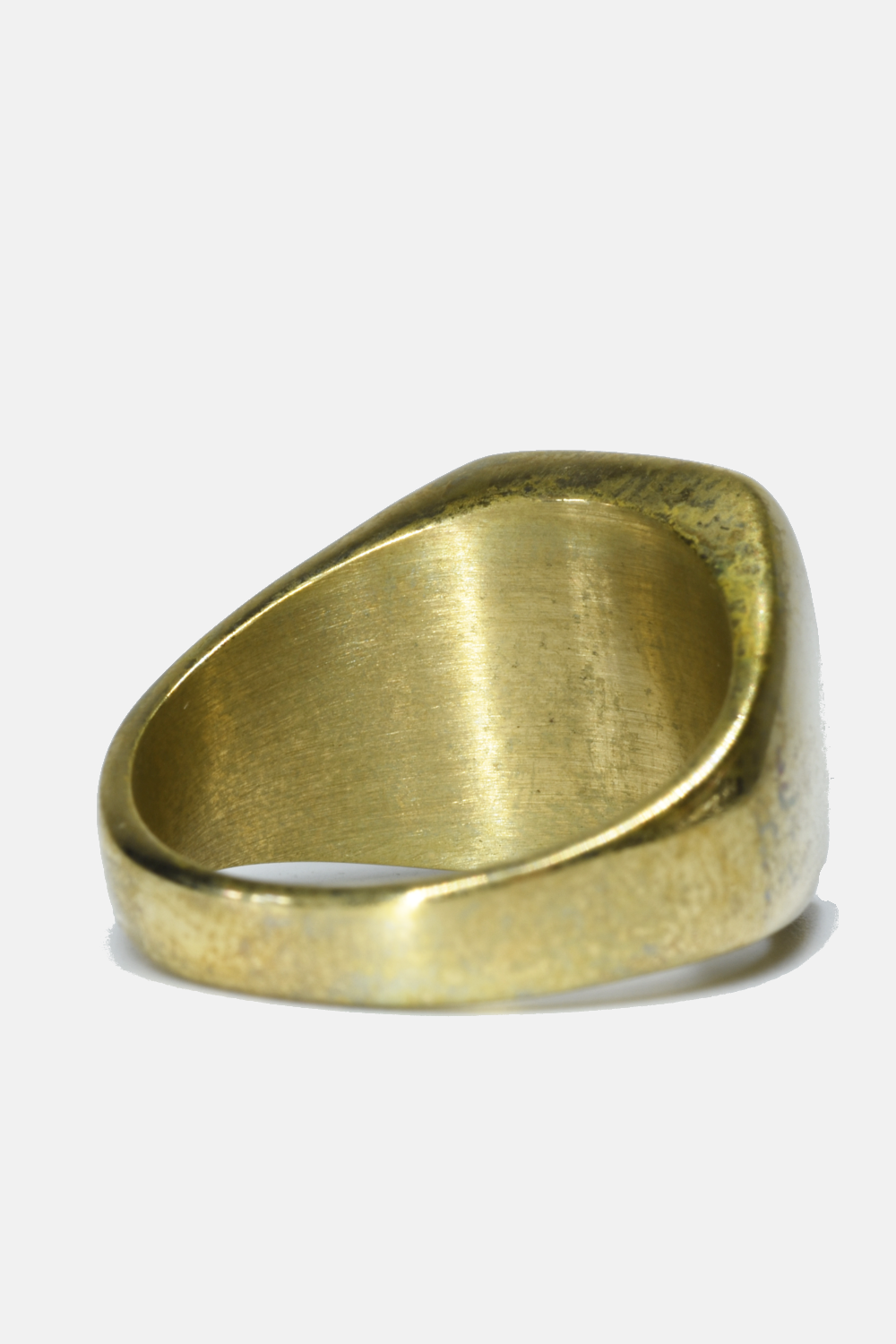 Curated Basics - Brass Square Striped Ring: 8