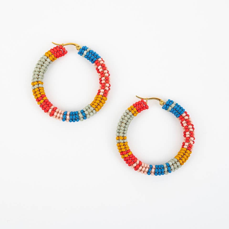 Altiplano - Patchwork Hoop Earrings: Juicy Fruit