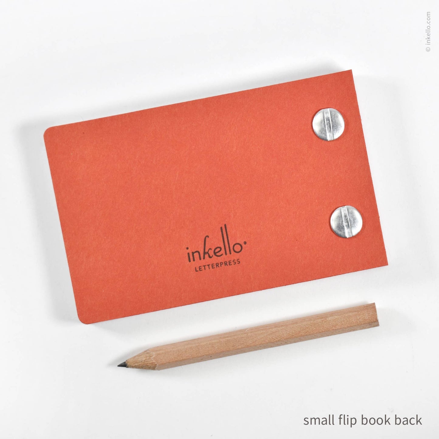 Inkello Letterpress - Draw-Your-Own Flip Book + Pencil (#316): Tomato Red / Small