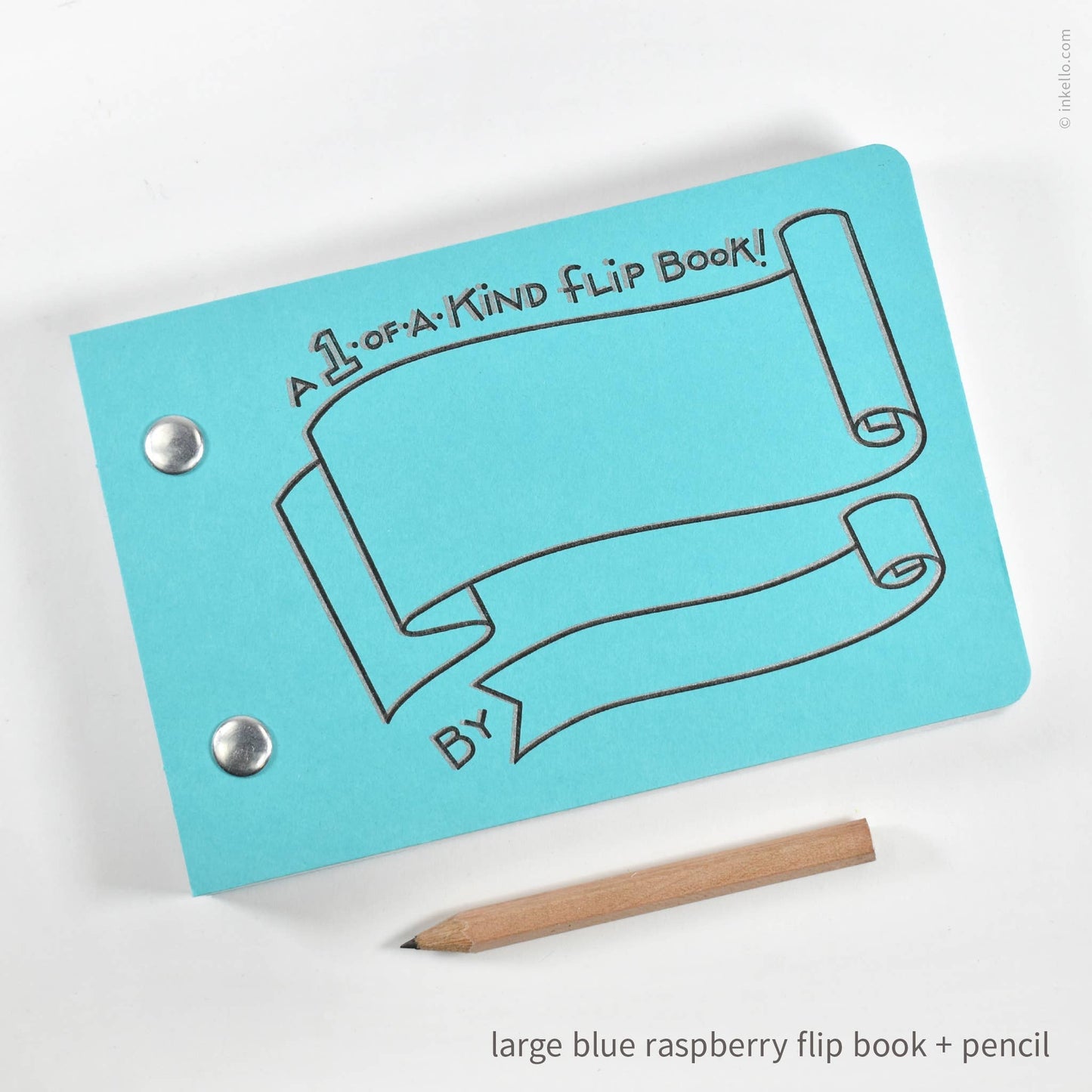 Inkello Letterpress - Draw-Your-Own Flip Book + Pencil (#316): Tomato Red / Small