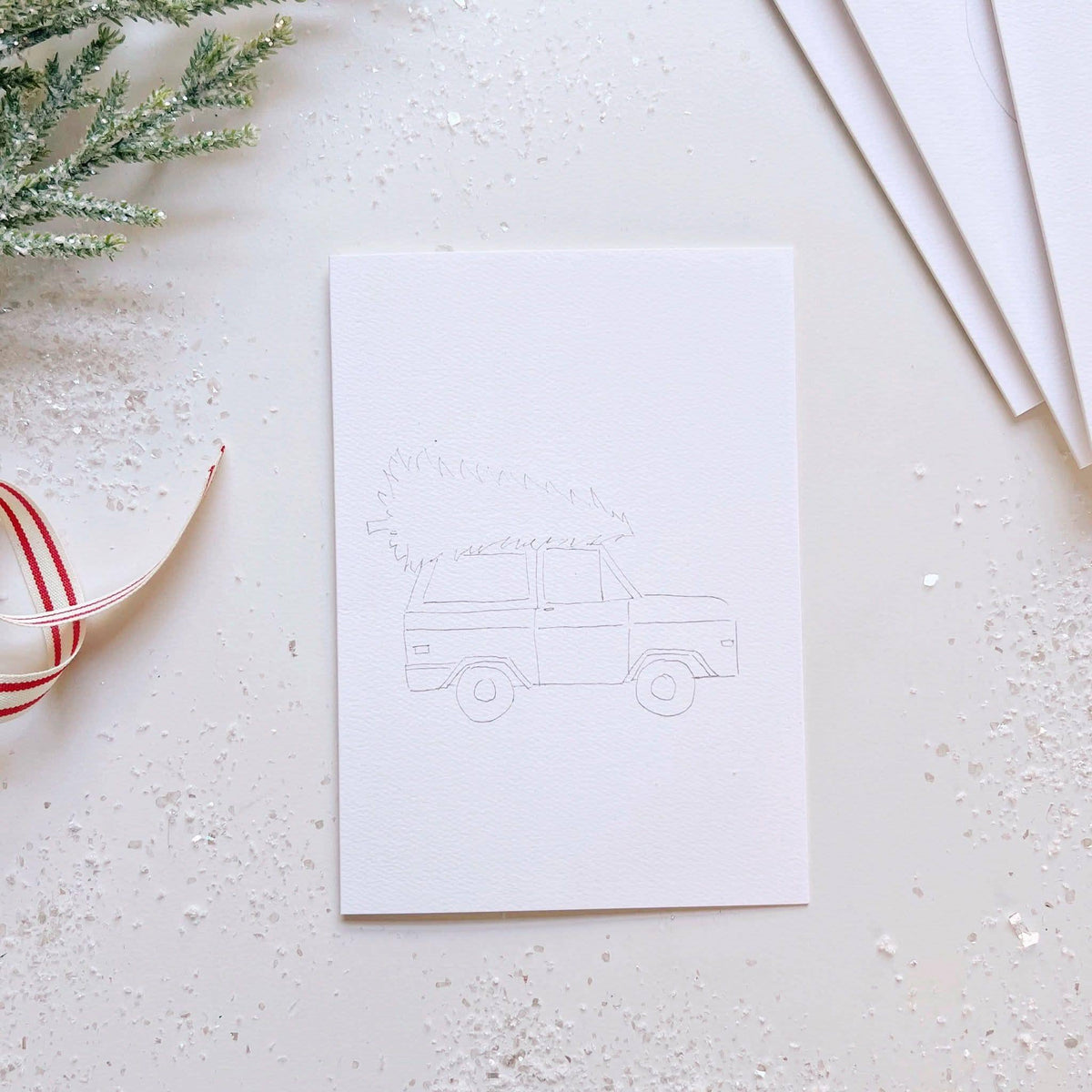 emily lex studio - Christmas cheer paintable watercolor notecard set