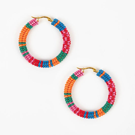 Altiplano - Patchwork Hoop Earrings: Juicy Fruit
