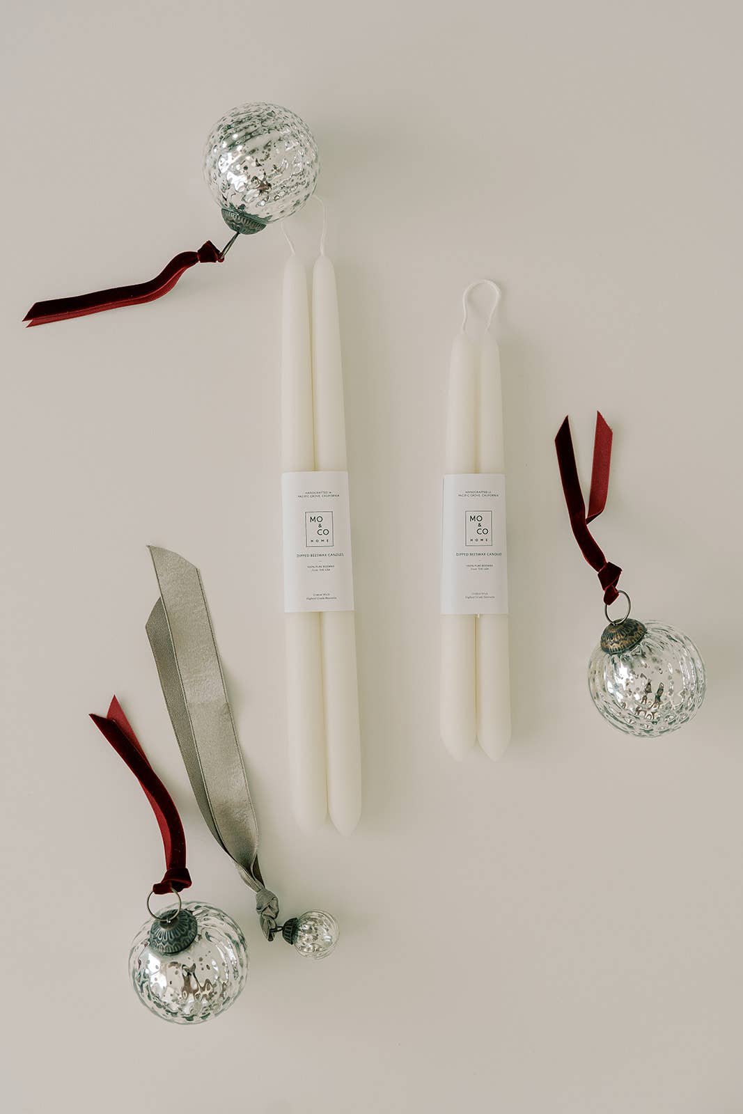Mo&Co Home - 10" & 14" - 100% Beeswax Dipped Candles | Natural White: 14 Inch