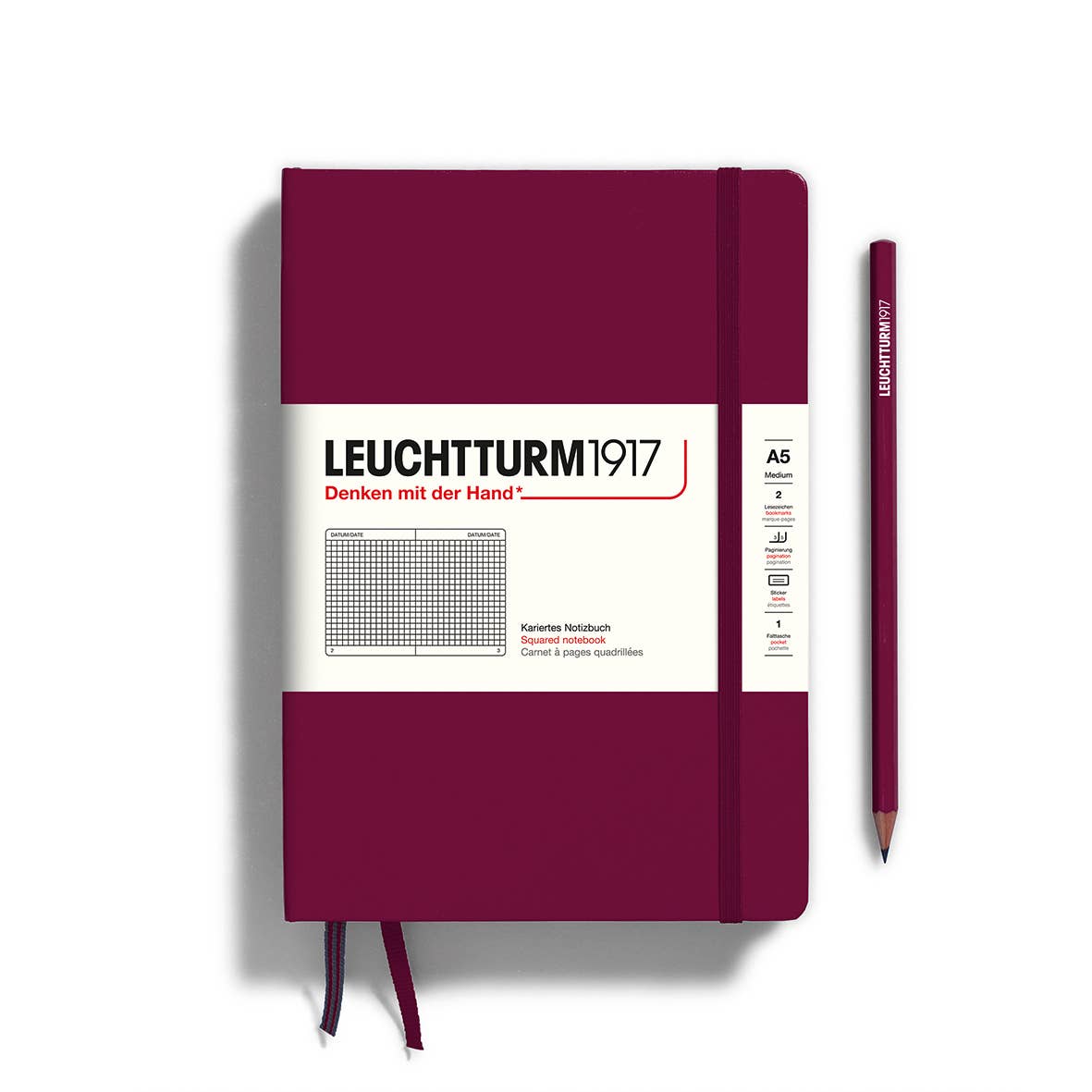 LEUCHTTURM1917 - Notebooks - Medium (A5): Black / Hardcover / Dotted