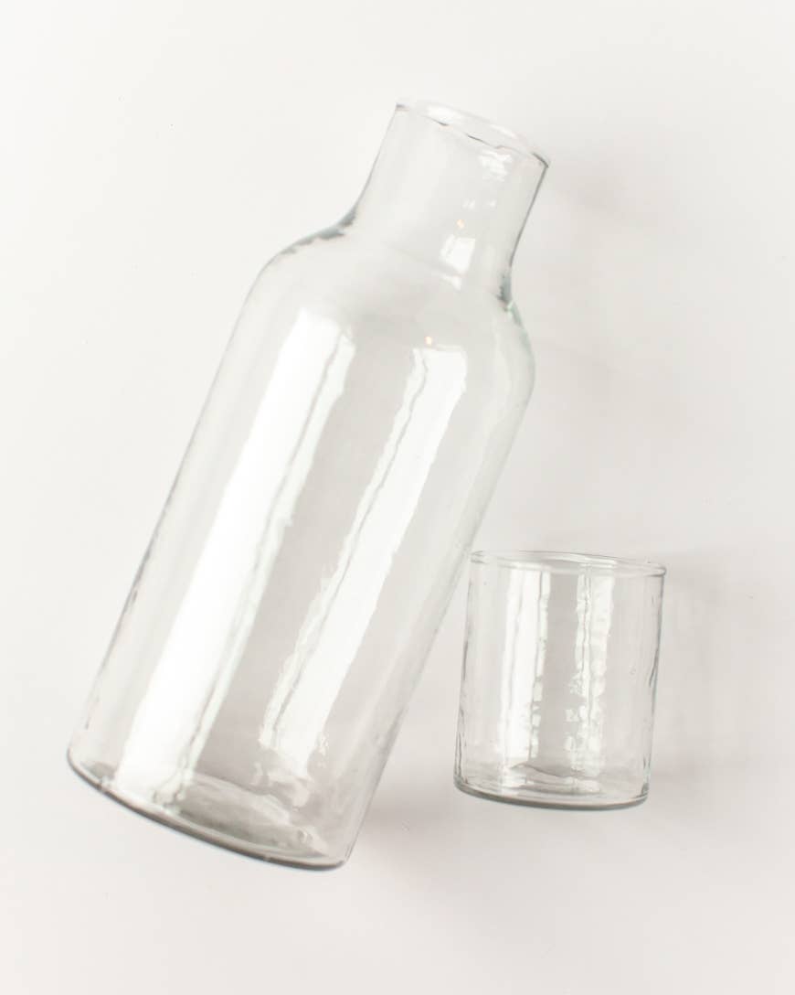 Acacia Creations - Handblown Hammered Glass Carafe: Amber