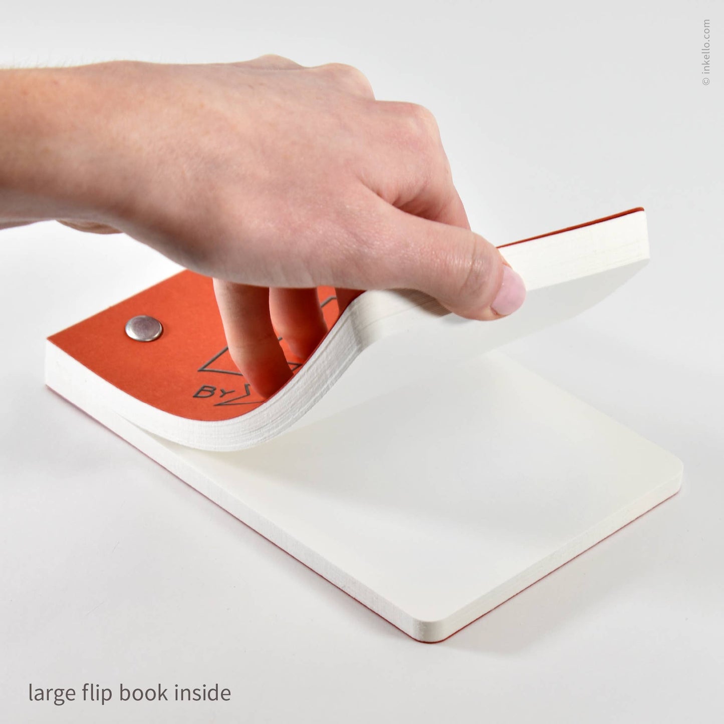 Inkello Letterpress - Draw-Your-Own Flip Book + Pencil (#316): Tomato Red / Small