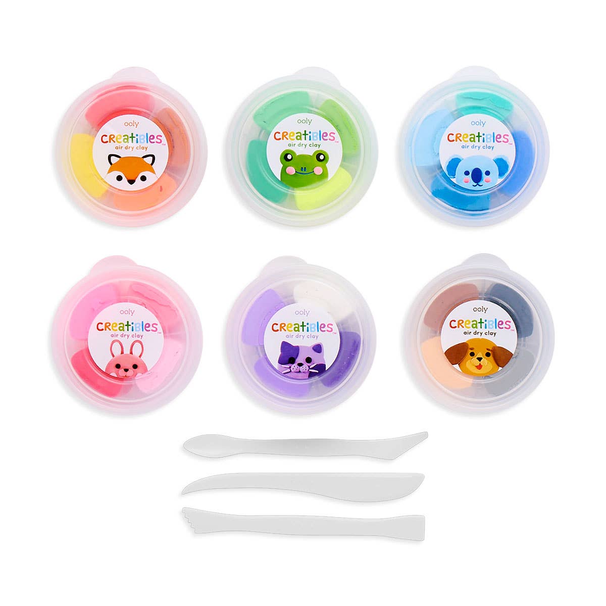 OOLY - Creatibles: Air Dry Clay Deluxe Kit (Set of 24 Colors + 3 To