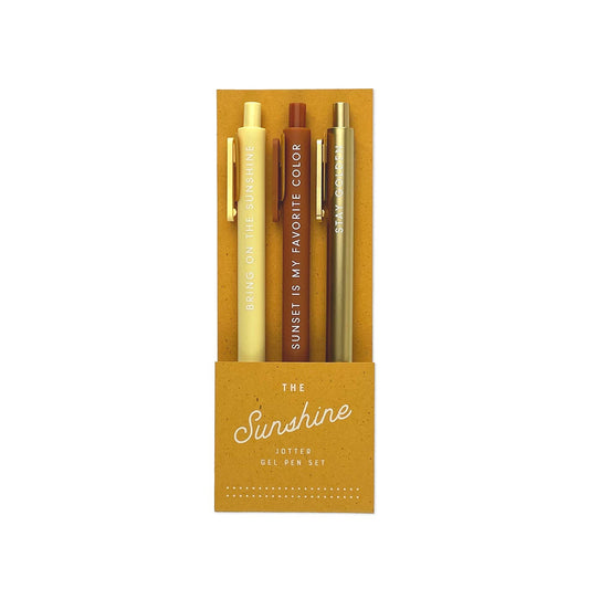 Ruff House Print Shop - Sunshine Jotter Gel Pen: Set of 3