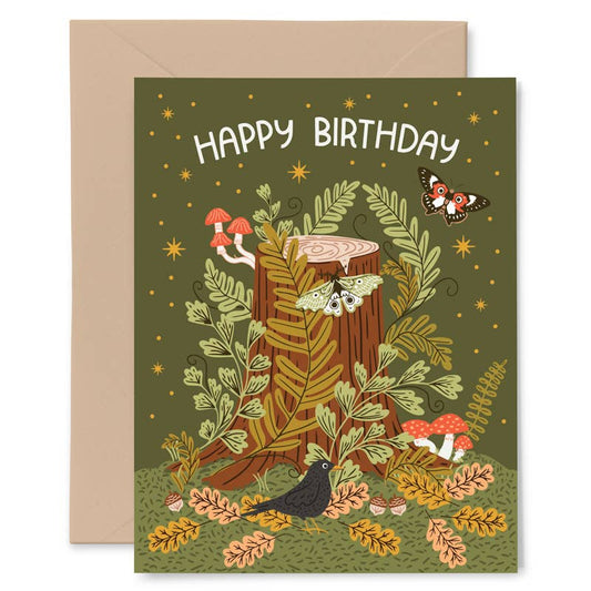 Gingiber - Tree Stump Birthday Card