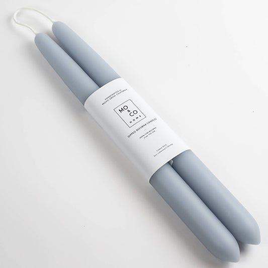 Mo&Co Home - Bluebell | Dipped Beeswax Taper Candles | All Natural: 10 Inch