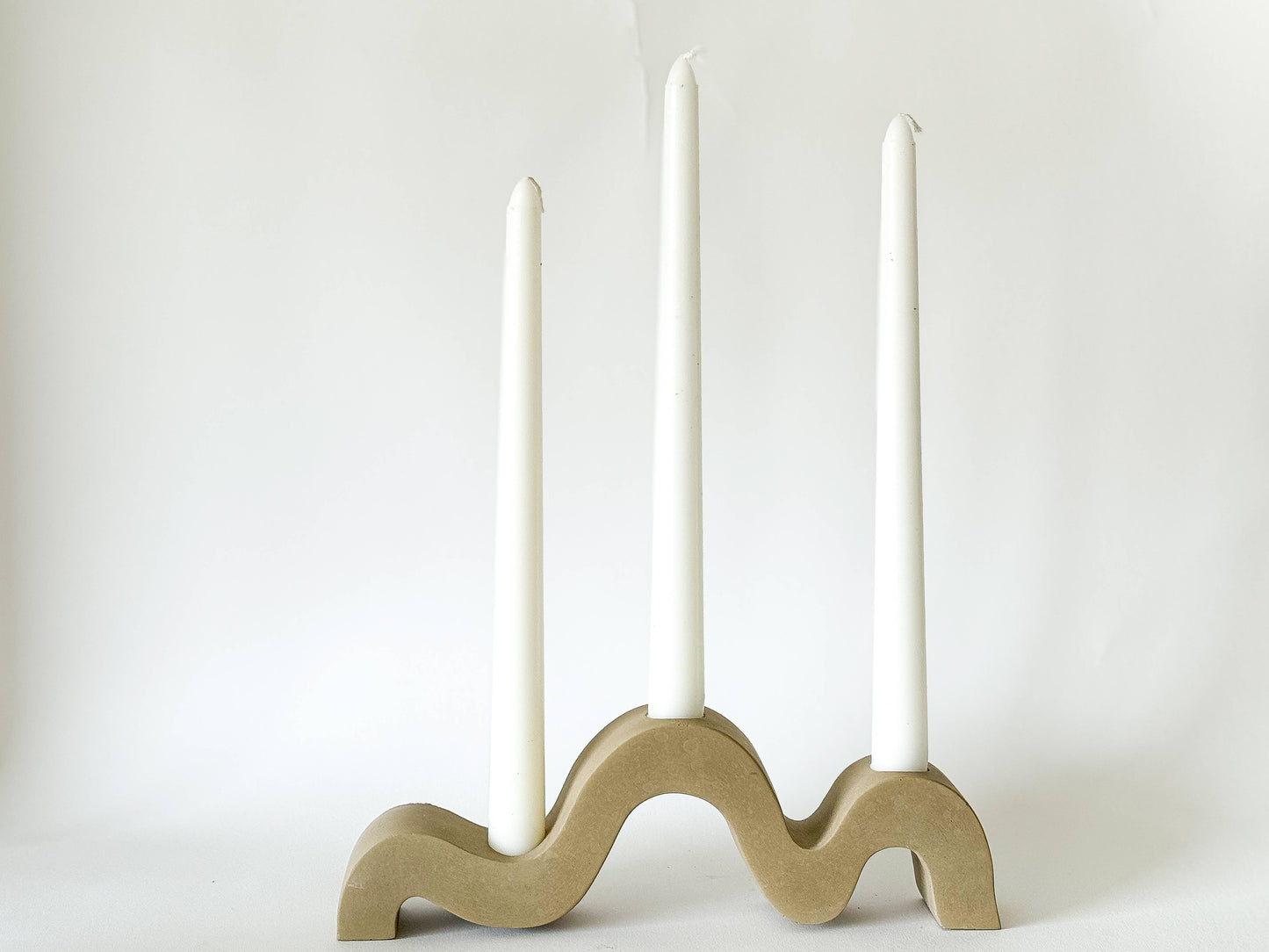 Sunday Nomad - Wavy Taper Candle Holder | Candlestick Holder: Saddle