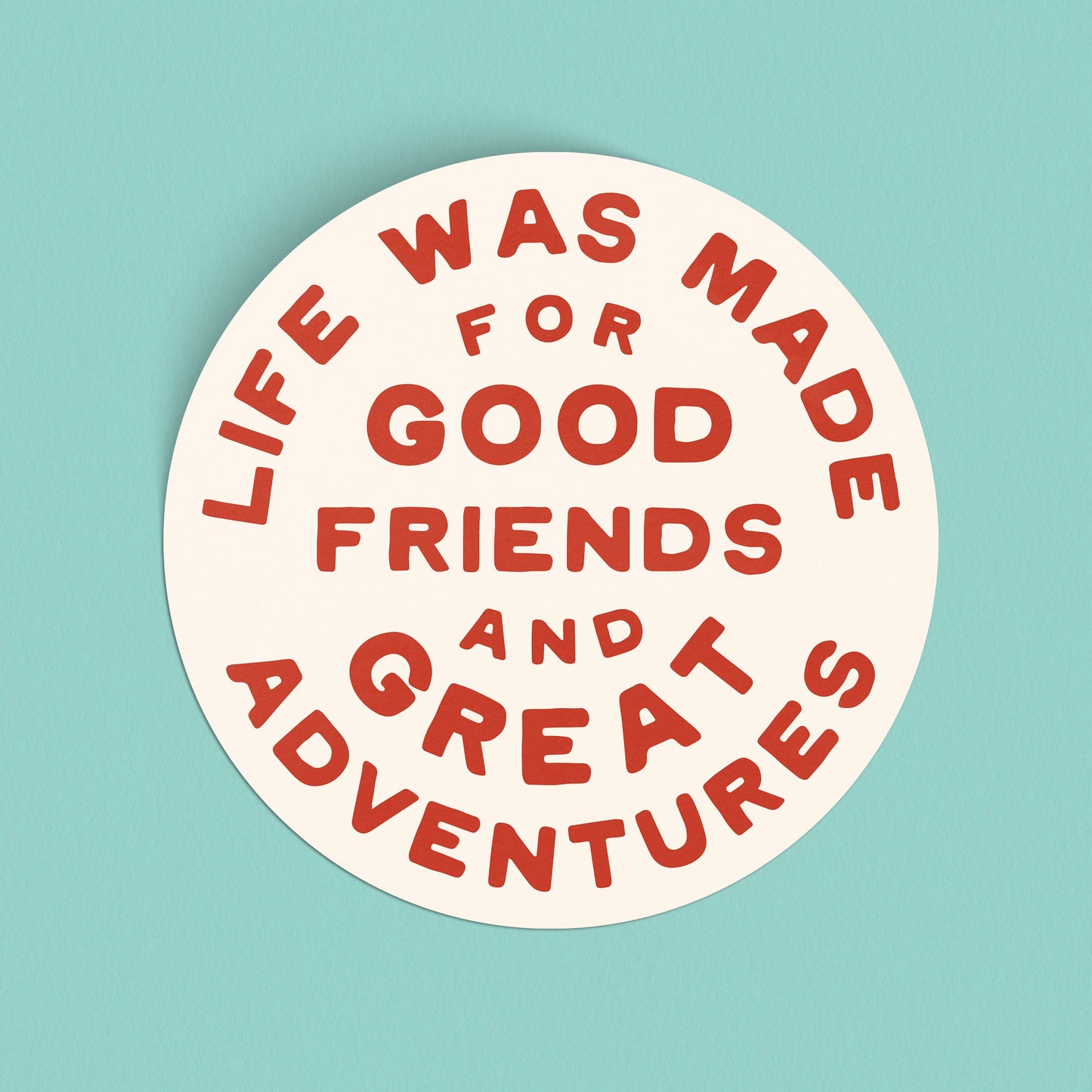 Endless August Supply Co. - Great Adventures Circle Vinyl Sticker - red