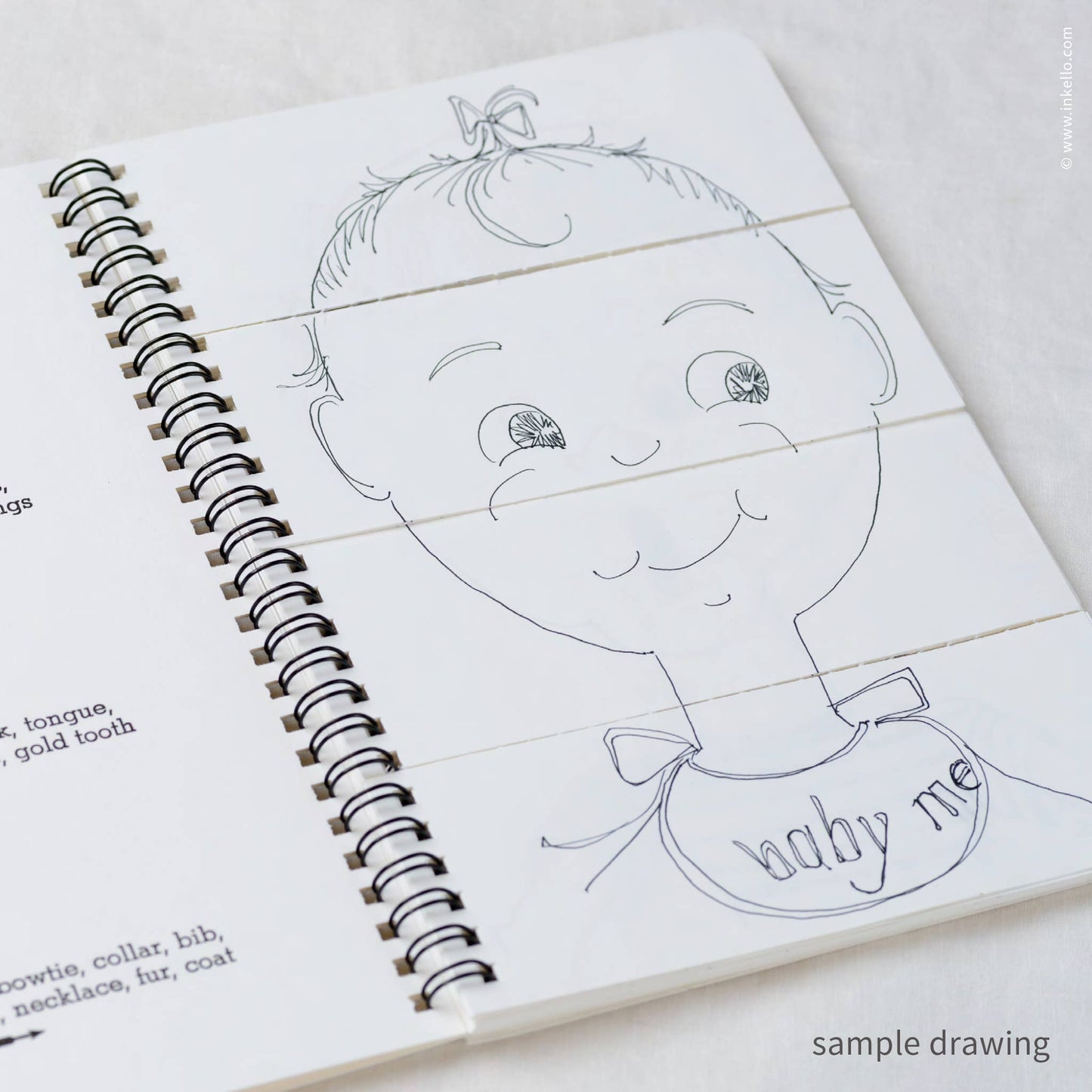 Inkello Letterpress - My Book of Faces Four-Panel Sketchbook (#365)