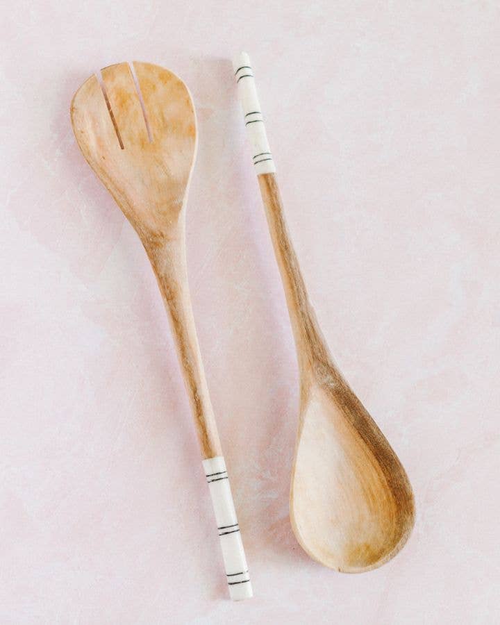Acacia Creations - Striped Salad Servers