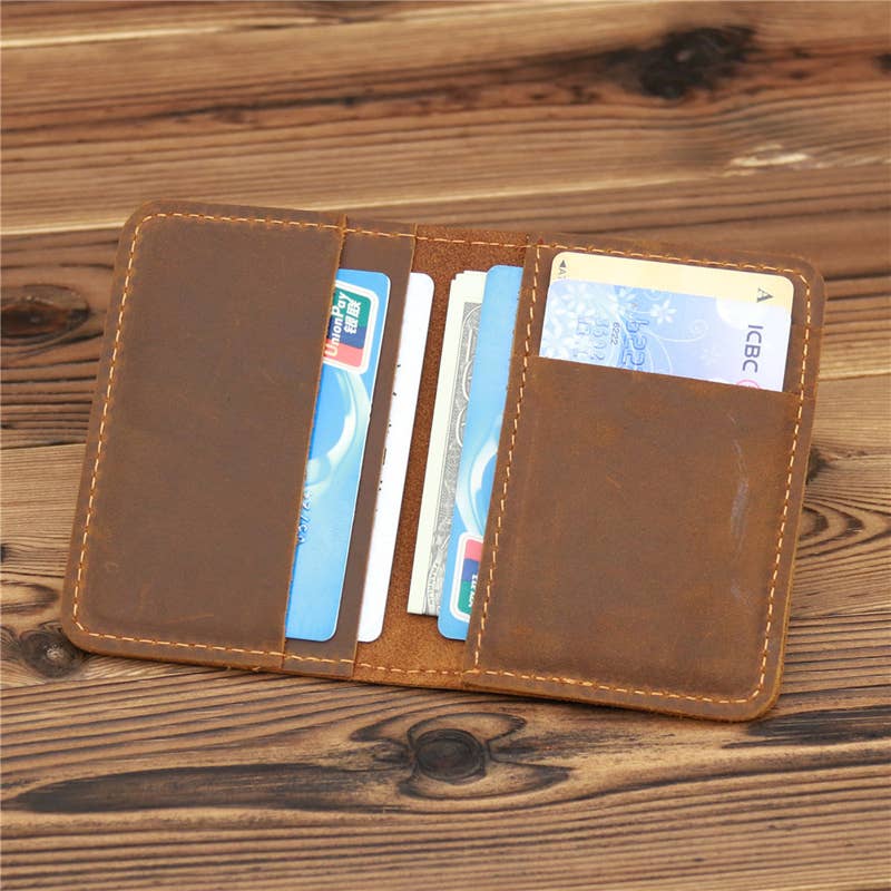 American Leather Goods - Genuine Leather Wallet, Handmade Wallet: Brown
