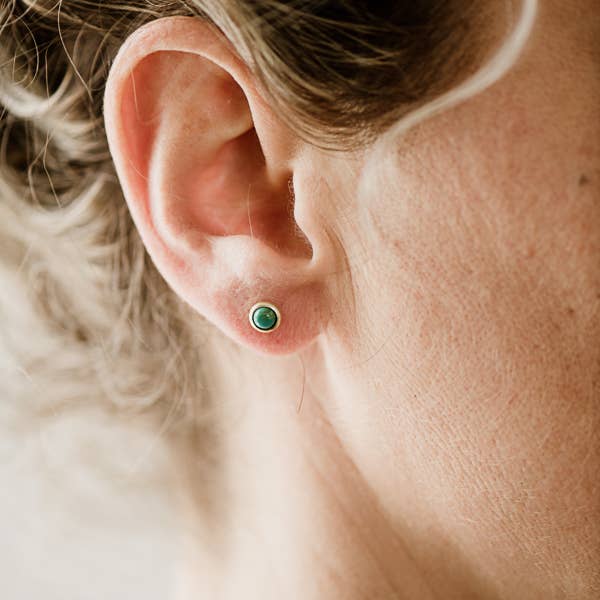 Commonform - Hyalite Studs // Turquoise: Brass / 8mm