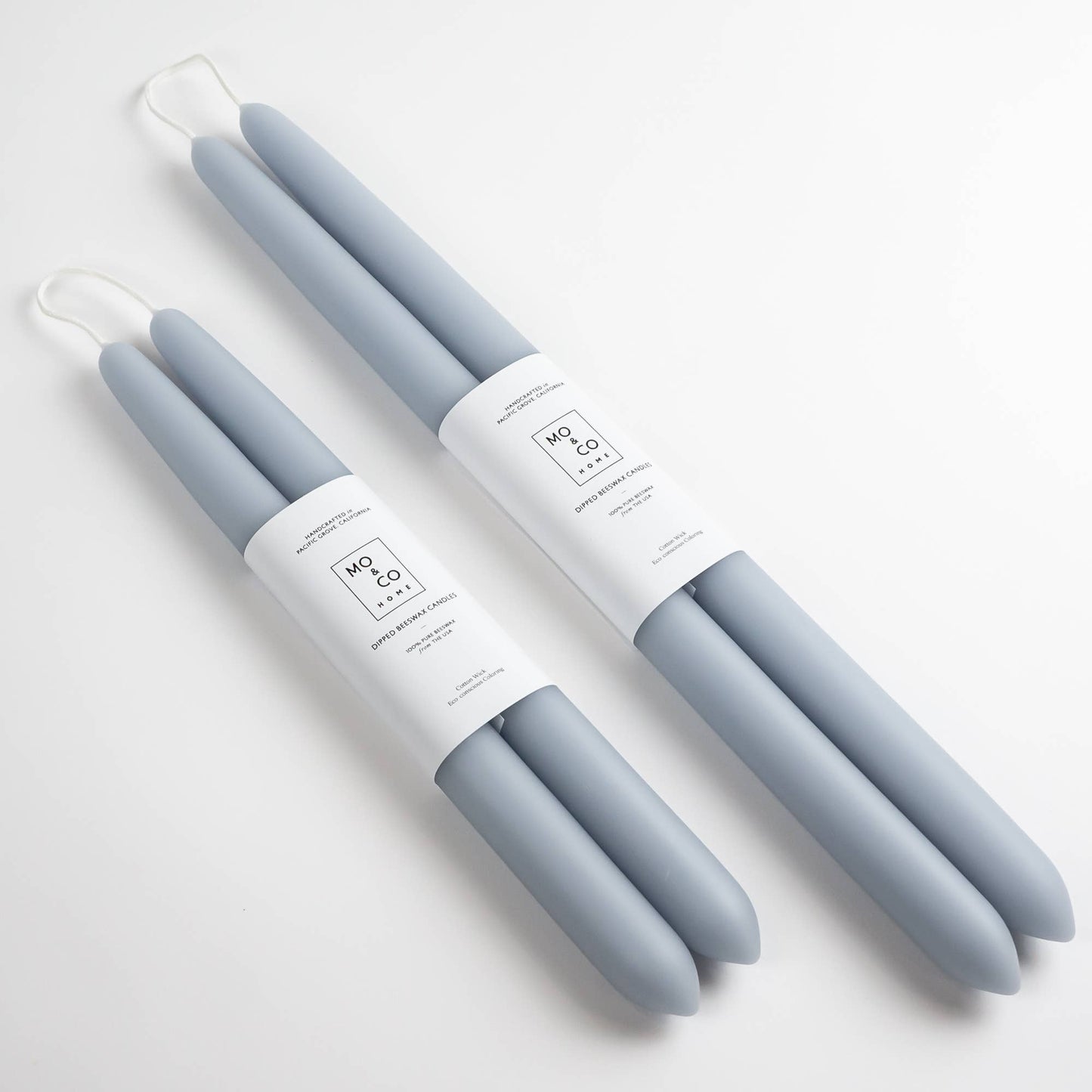 Mo&Co Home - Bluebell | Dipped Beeswax Taper Candles | All Natural: 10 Inch