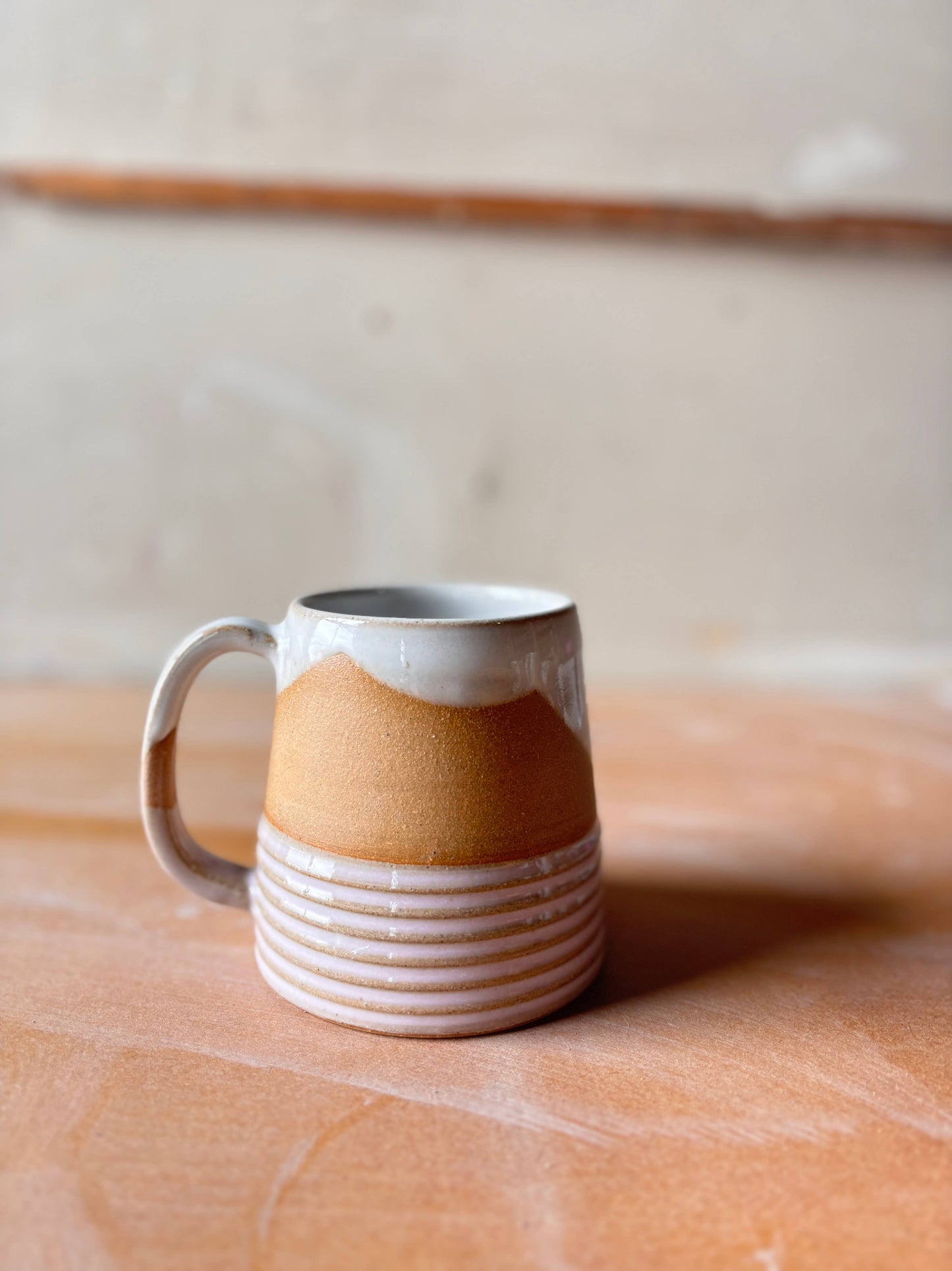 ROB Ceramics - Earth Lines Mug - Handmade Ceramic: Orange