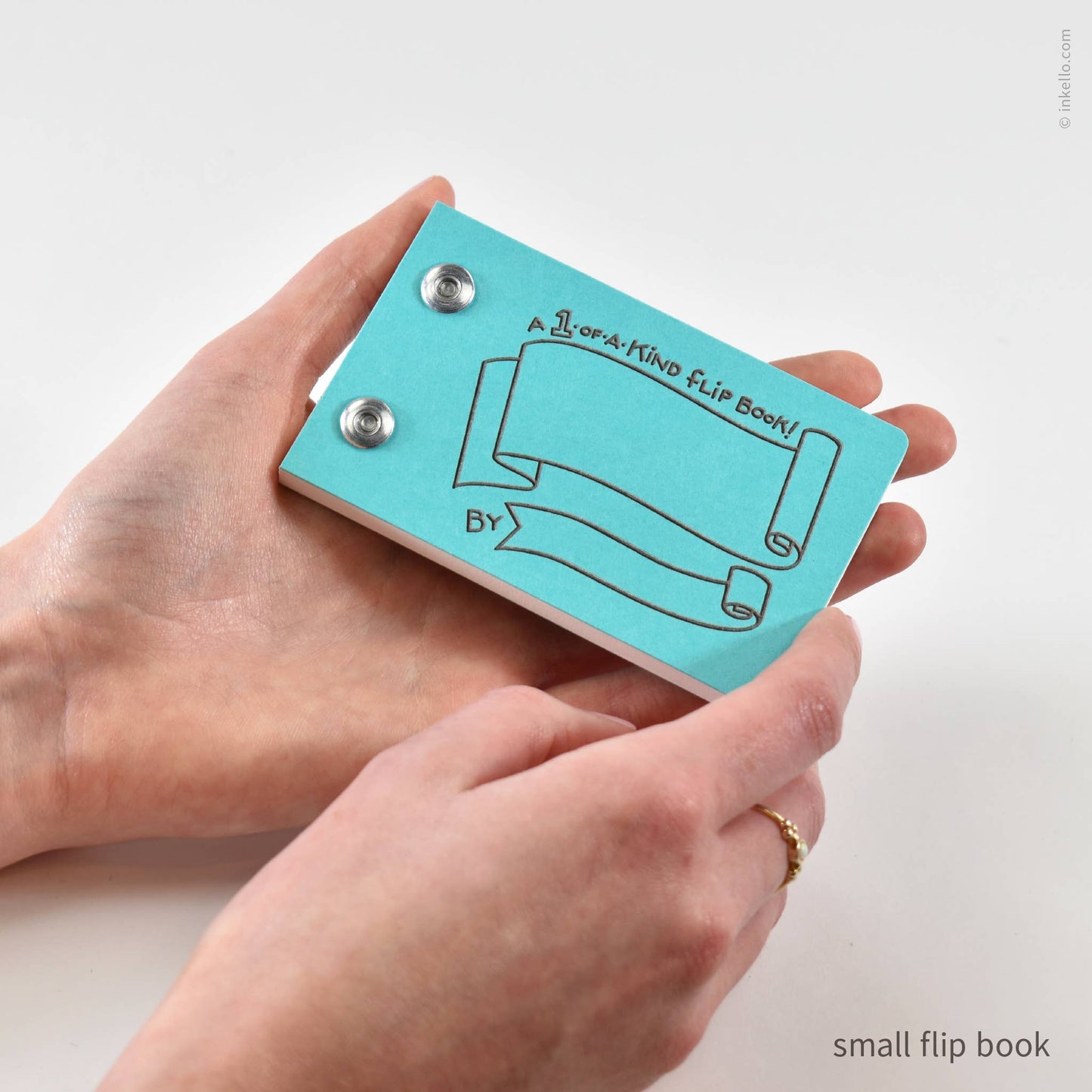Inkello Letterpress - Draw-Your-Own Flip Book + Pencil (#316): Tomato Red / Small