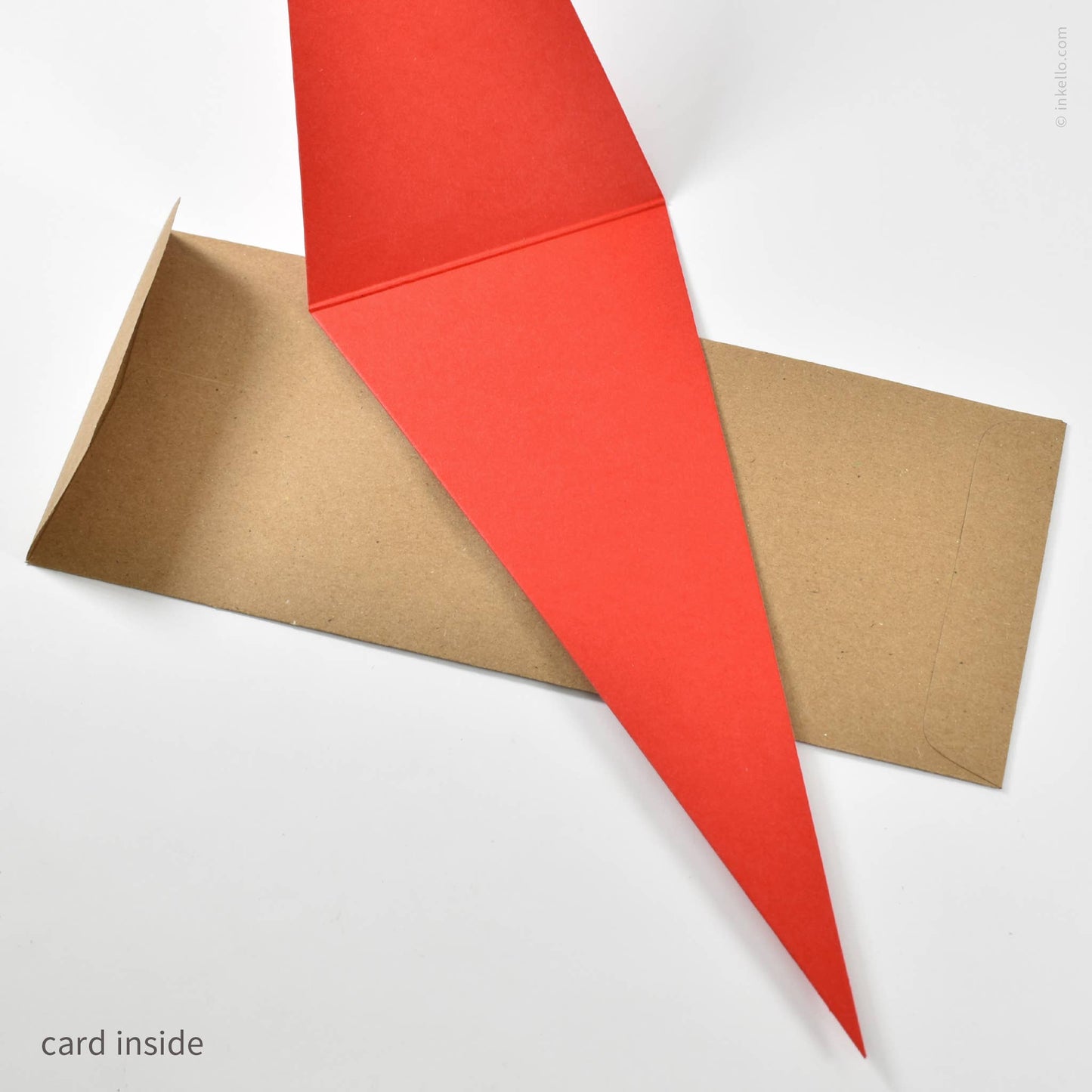 Inkello Letterpress - Happy Birthday Triangular Pennant Card (#488): Crimson Red