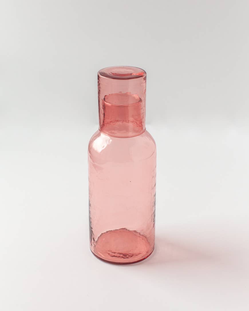 Acacia Creations - Handblown Hammered Glass Carafe: Amber