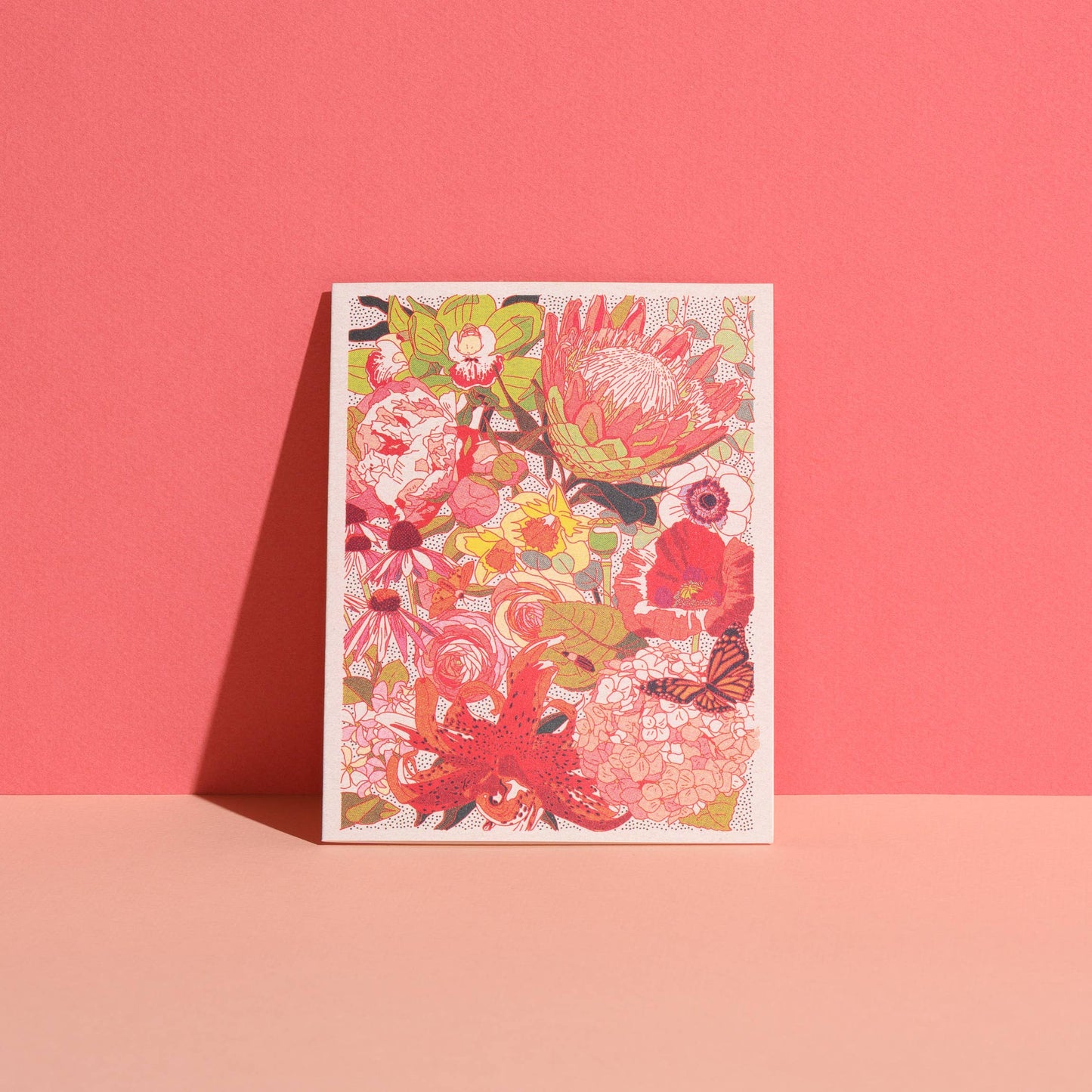 Red Cap Cards - Wild Florals greeting card: Single