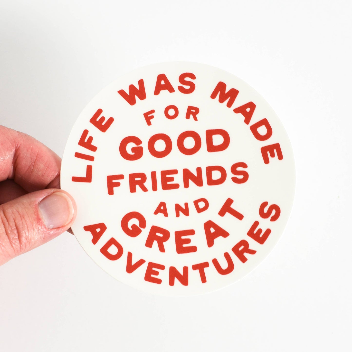 Endless August Supply Co. - Great Adventures Circle Vinyl Sticker - red