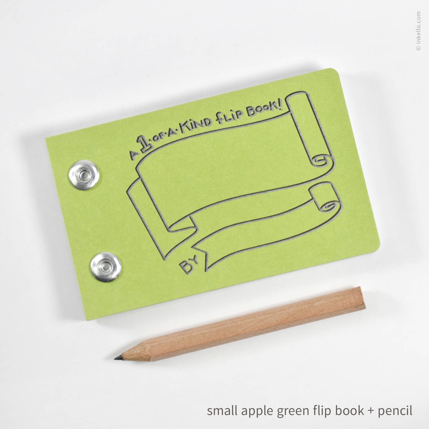 Inkello Letterpress - Draw-Your-Own Flip Book + Pencil (#316): Tomato Red / Small