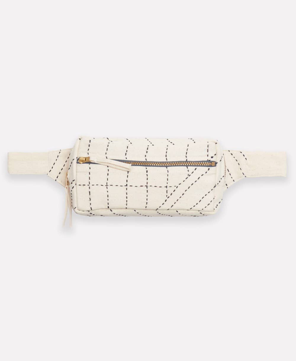 Anchal - Kantha Crossbody Belt Bag: Cobalt