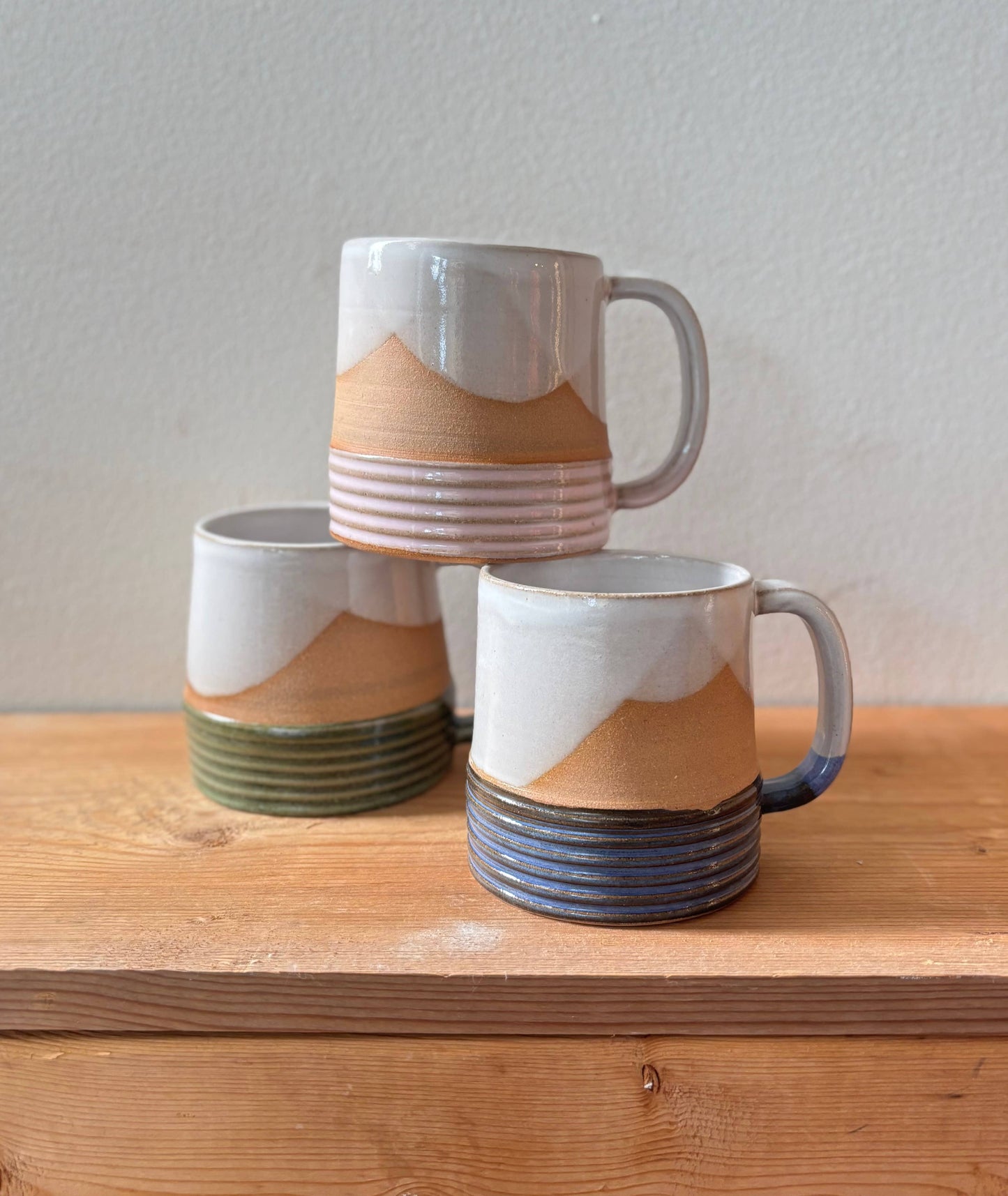 ROB Ceramics - Earth Lines Mug - Handmade Ceramic: Blue