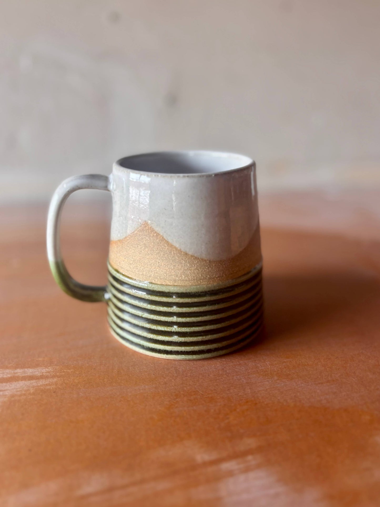 ROB Ceramics - Earth Lines Mug - Handmade Ceramic: Orange